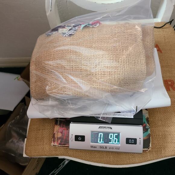 Burlap Wide Crossbody Silver Tone Grommets  Large Fabric Flower Purse Bag Boho - Picture 13 of 13